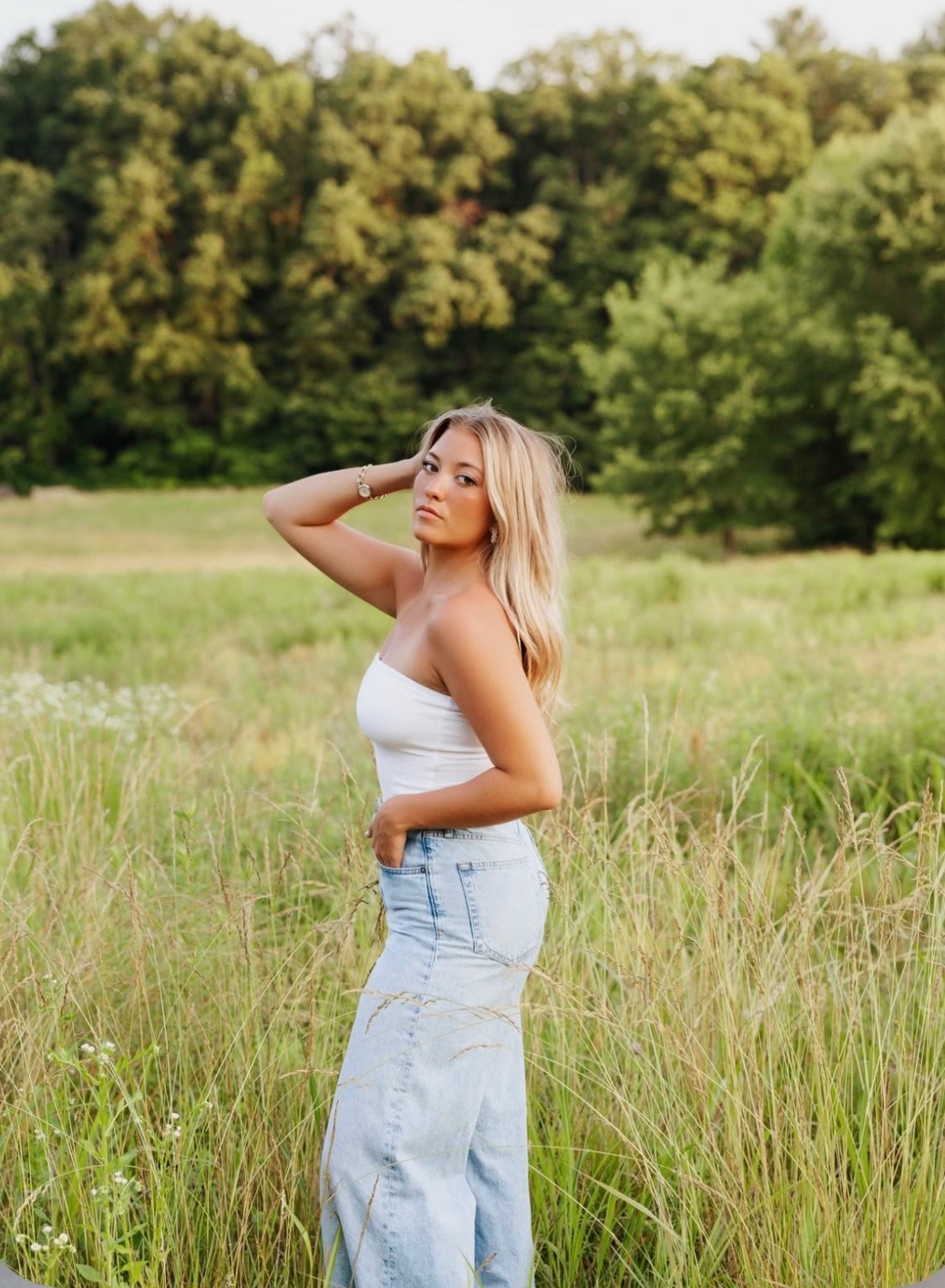 Senior portrait in field